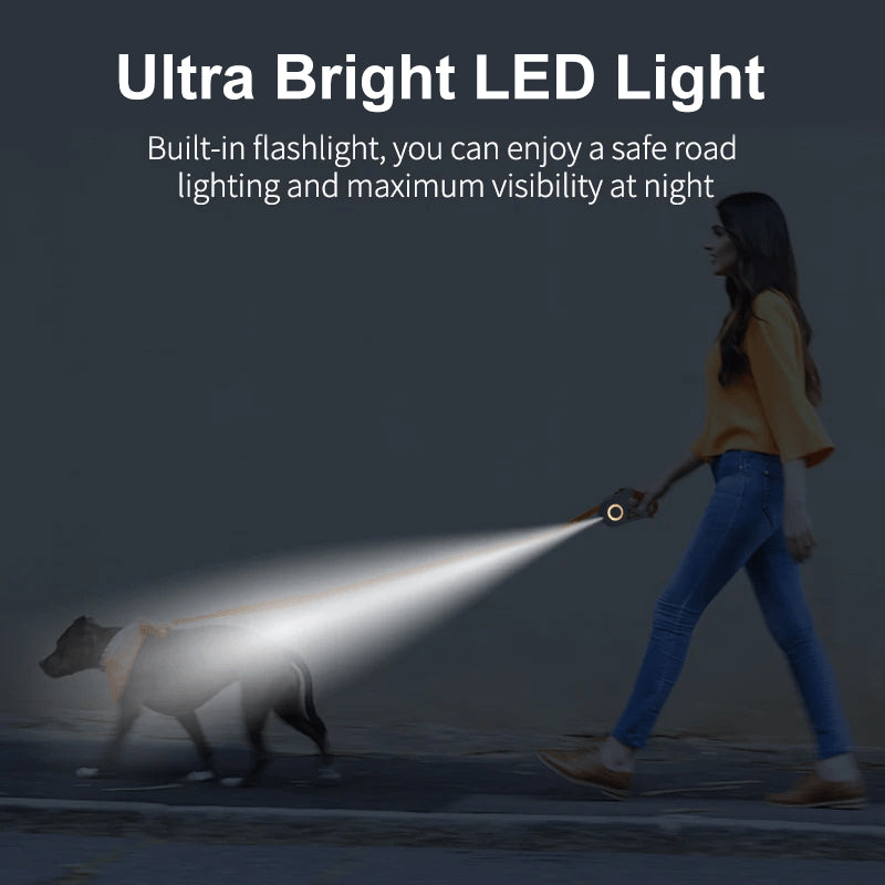 Illuminating Retractable Dog Leash